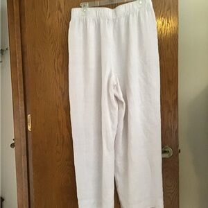 Essentials White Linen Trousers